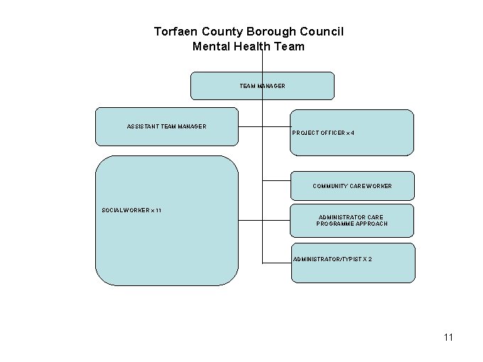 Torfaen County Borough Council Mental Health Team TEAM MANAGER ASSISTANT TEAM MANAGER PROJECT OFFICER