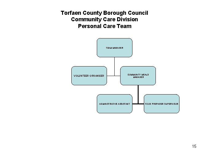 Torfaen County Borough Council Community Care Division Personal Care Team TEAM MANAGER VOLUNTEER ORGANISER