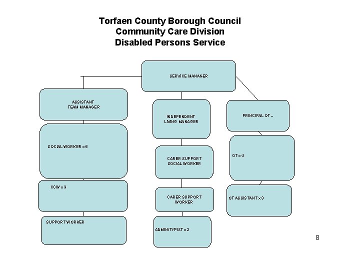 Torfaen County Borough Council Community Care Division Disabled Persons Service SERVICE MANAGER ASSISTANT TEAM