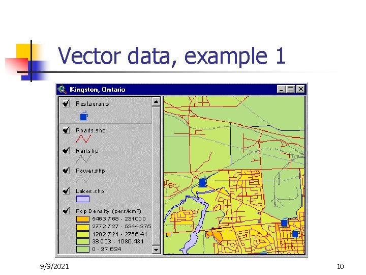 Vector data, example 1 9/9/2021 10 