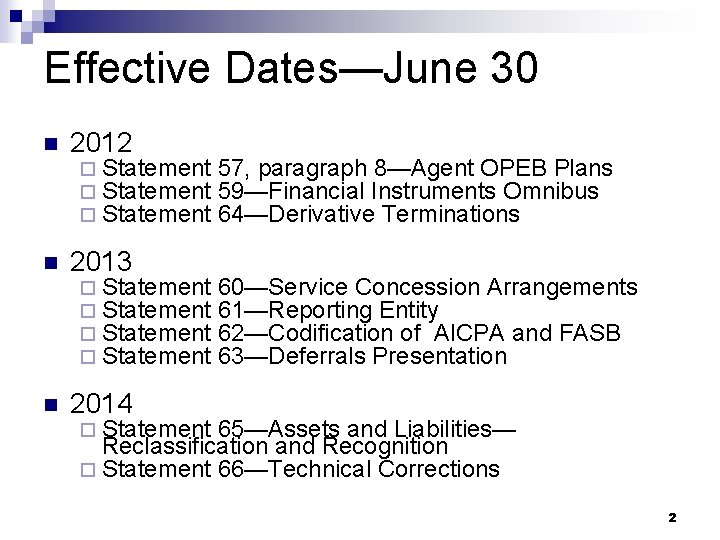 Effective Dates—June 30 n 2012 n 2013 n 2014 ¨ Statement ¨ Statement 57,