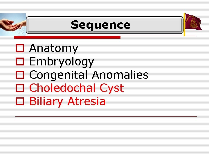 Sequence o o o Anatomy Embryology Congenital Anomalies Choledochal Cyst Biliary Atresia 