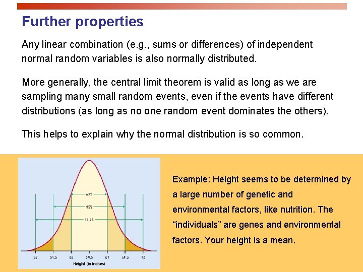 Further properties Any linear combination (e. g. , sums or differences) of independent normal