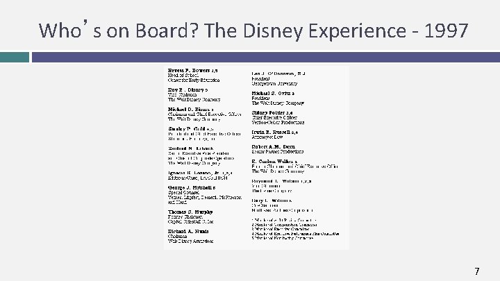 Who’s on Board? The Disney Experience - 1997 7 