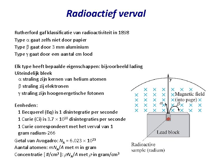 Radioactief verval Rutherford gaf klassificatie van radioactiviteit in 1898 Type a gaat zelfs niet