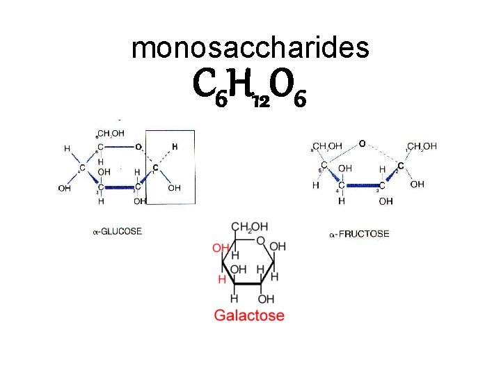 monosaccharides C 6 H 12 O 6 
