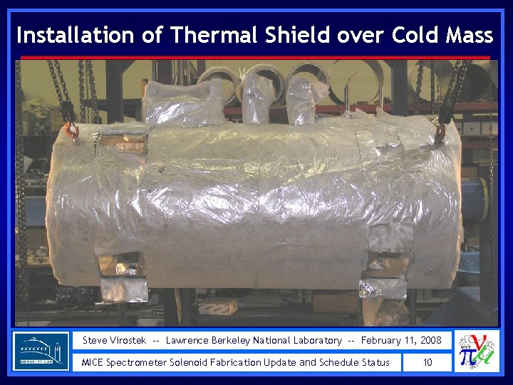 Installation of Thermal Shield over Cold Mass Steve Virostek -- Lawrence Berkeley National Laboratory