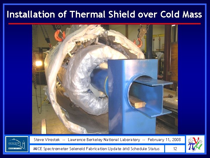 Installation of Thermal Shield over Cold Mass Steve Virostek -- Lawrence Berkeley National Laboratory