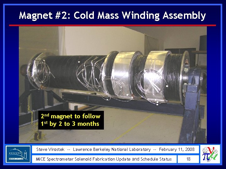 Magnet #2: Cold Mass Winding Assembly 2 nd magnet to follow 1 st by