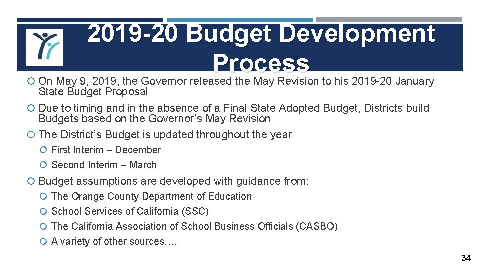 2019 -20 Budget Development Process On May 9, 2019, the Governor released the May