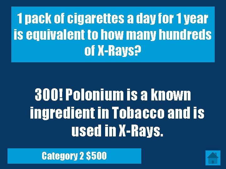 1 pack of cigarettes a day for 1 year is equivalent to how many