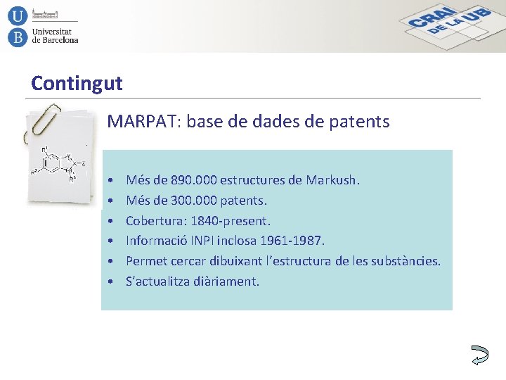 Contingut MARPAT: base de dades de patents • • • Més de 890. 000