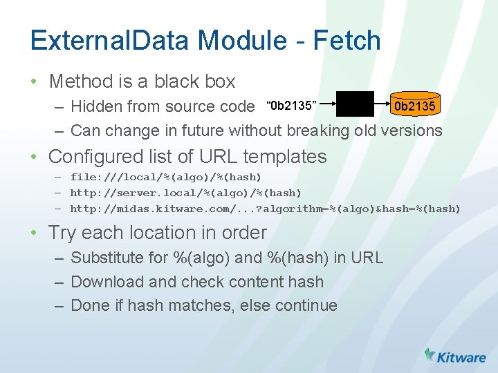 External. Data Module - Fetch • Method is a black box 0 b 2135