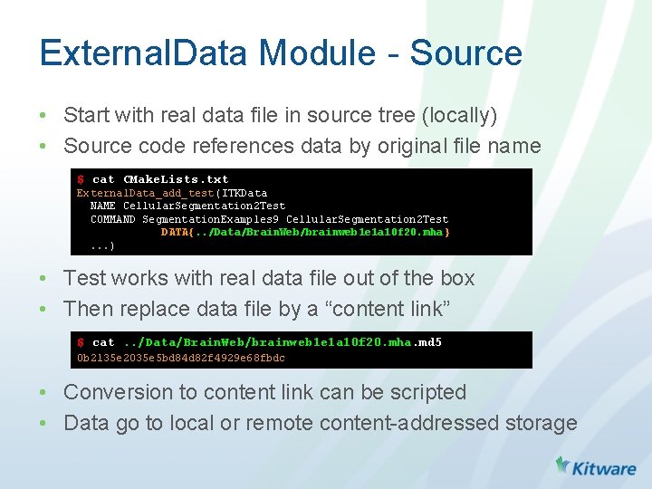 External. Data Module - Source • Start with real data file in source tree