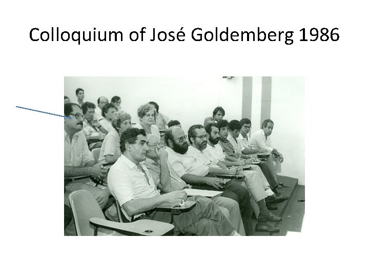 Colloquium of José Goldemberg 1986 