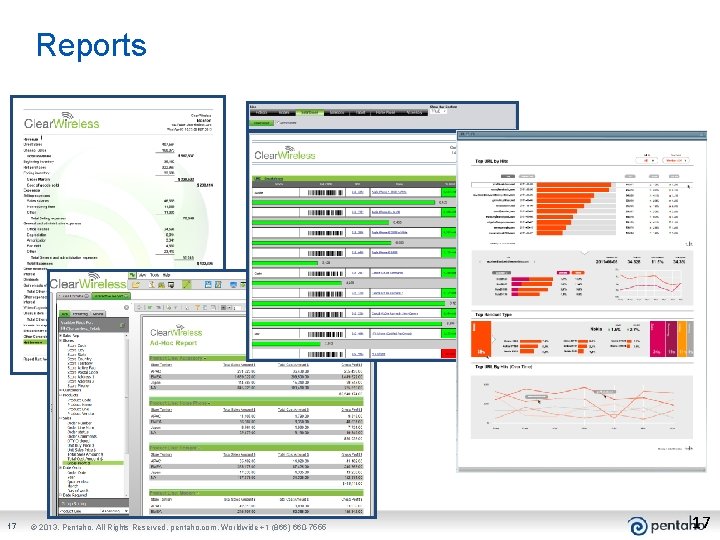 Reports 17 © 2013, Pentaho. All Rights Reserved. pentaho. com. Worldwide +1 (866) 660