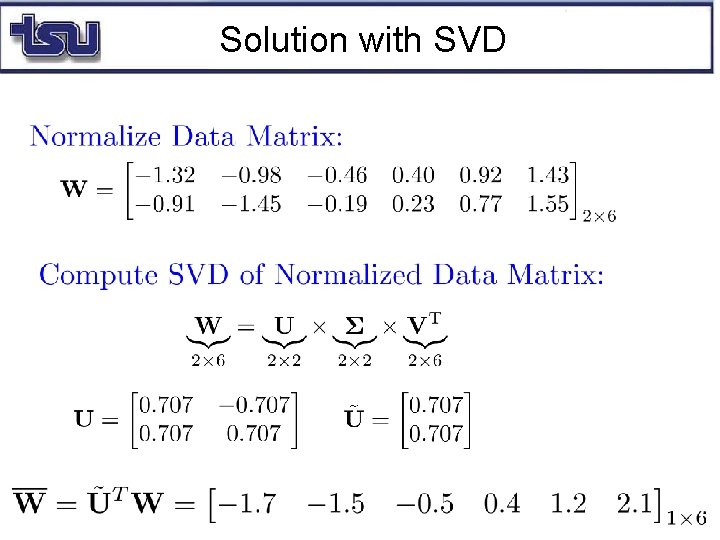 Solution with SVD 