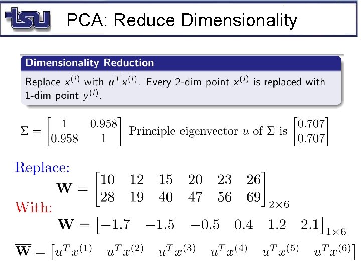 PCA: Reduce Dimensionality 