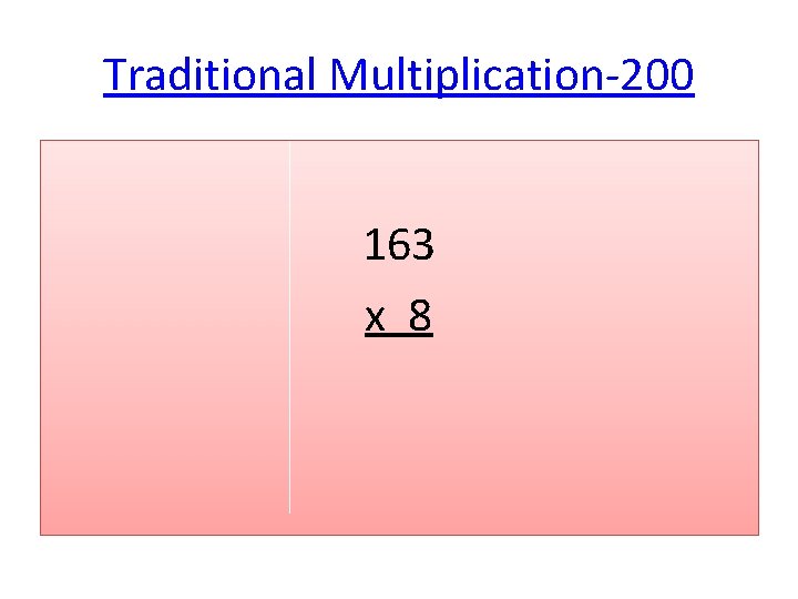 Traditional Multiplication-200 163 x 8 