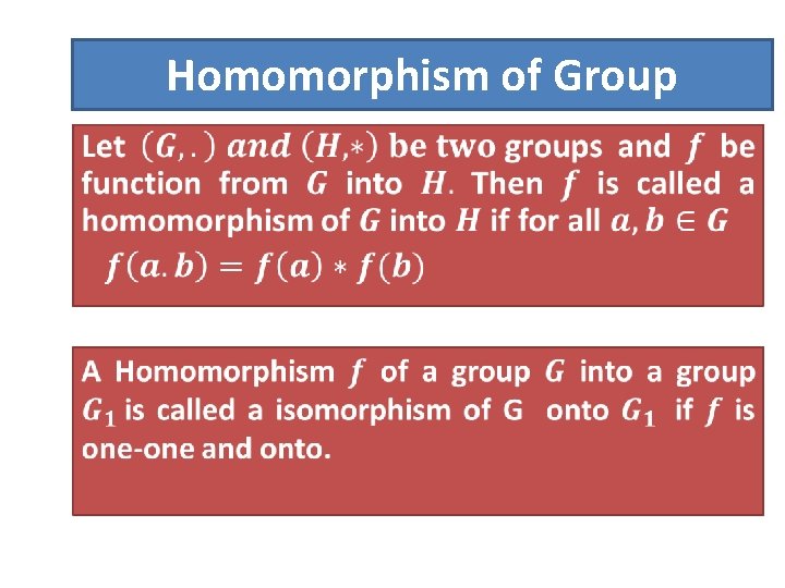 Homomorphism of Group • 