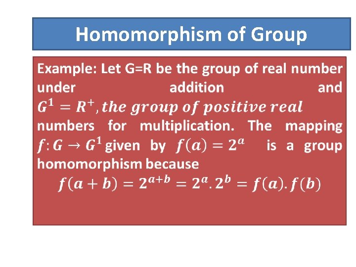 Homomorphism of Group • 