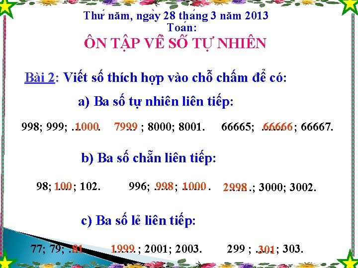 Thư năm, nga y 28 tha ng 3 năm 2013 Toa n: ÔN T