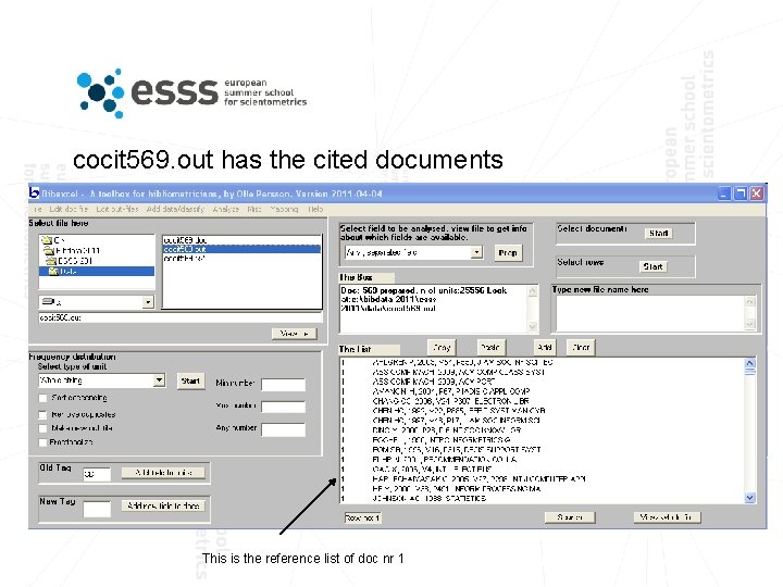 cocit 569. out has the cited documents This is the reference list of doc