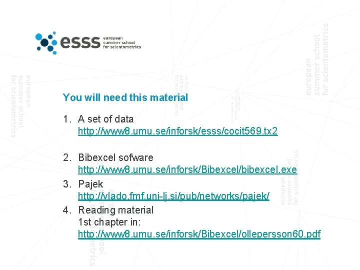 You will need this material 1. A set of data http: //www 8. umu.