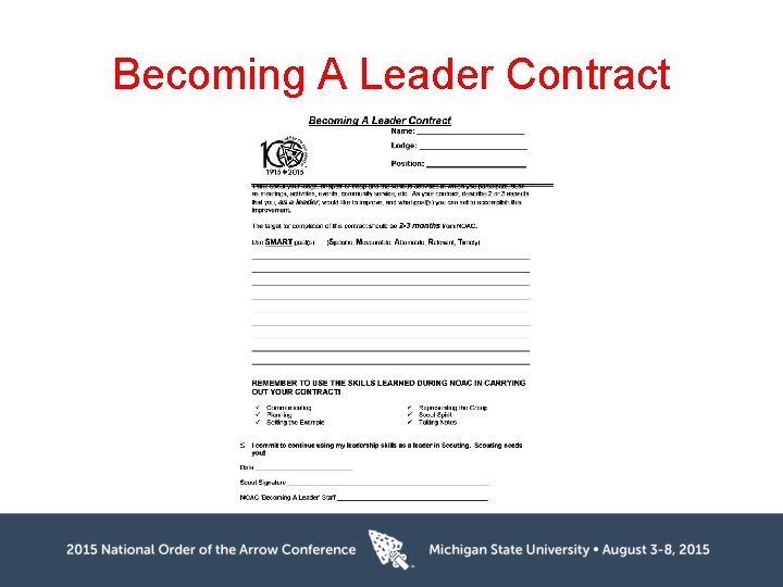 Becoming A Leader Contract 