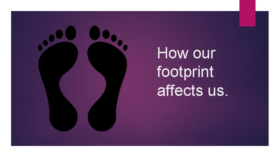 How our footprint affects us. 