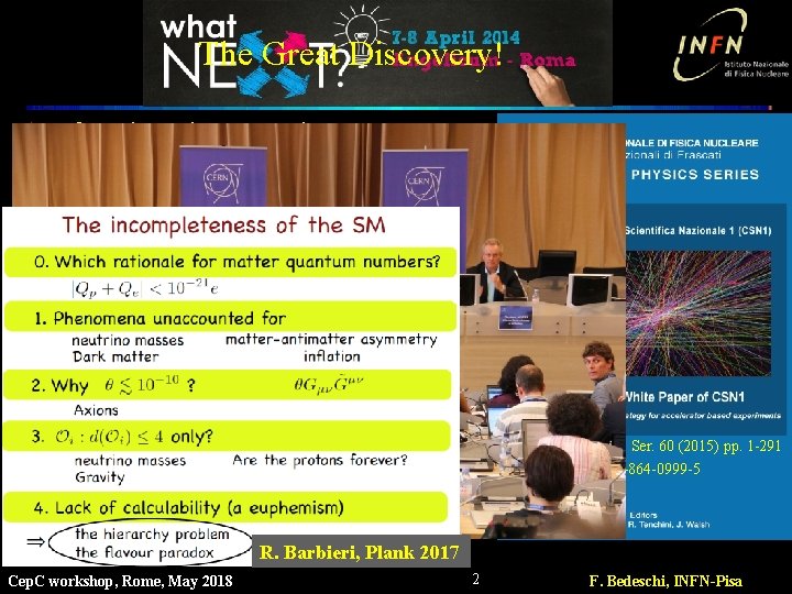 The Great Discovery! v After the Higgs. . . what next? v How to