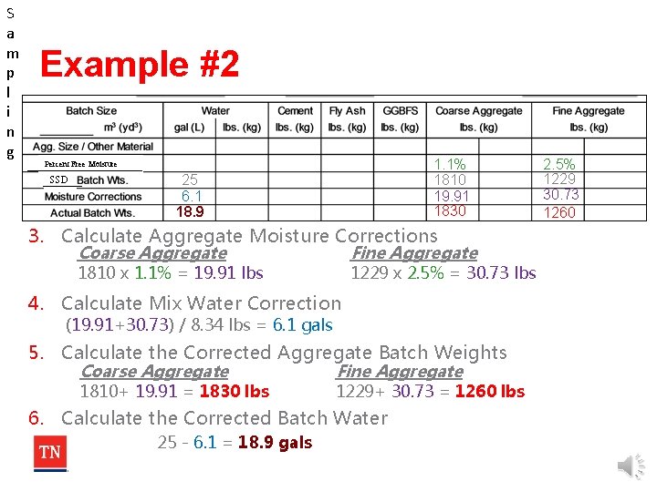 S a m p l i n g Example #2 1. 1% 1810 19.
