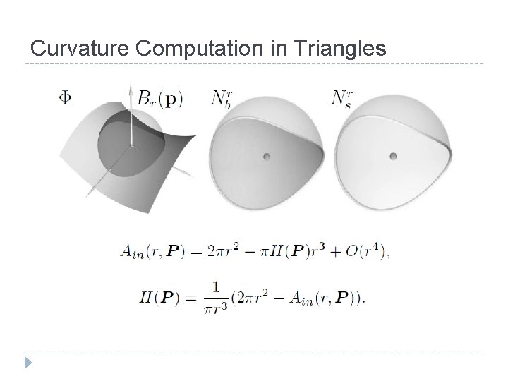 Curvature Computation in Triangles 