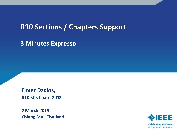 R 10 Sections / Chapters Support 3 Minutes Expresso Elmer Dadios, R 10 SCS