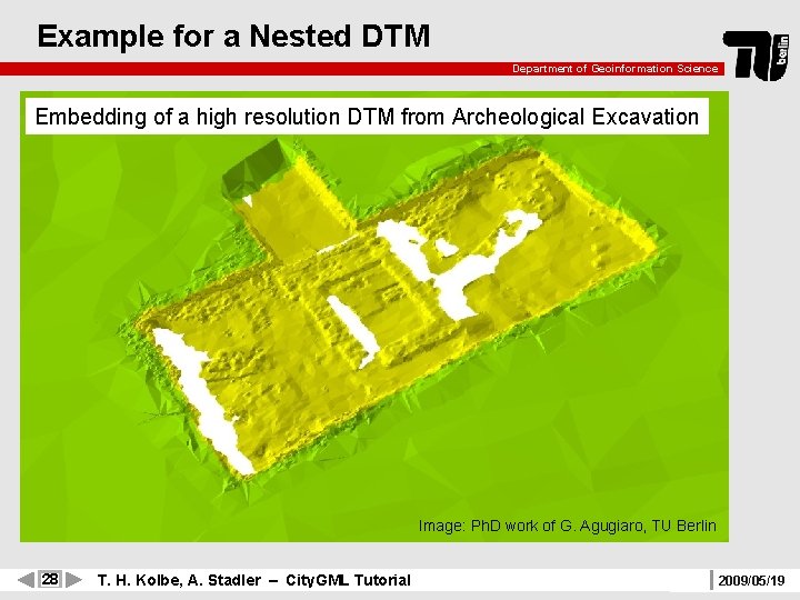 Example for a Nested DTM Department of Geoinformation Science Embedding of a high resolution