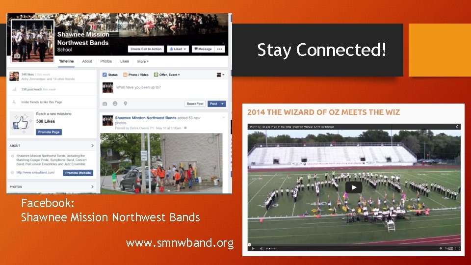 Stay Connected! Facebook: Shawnee Mission Northwest Bands www. smnwband. org 