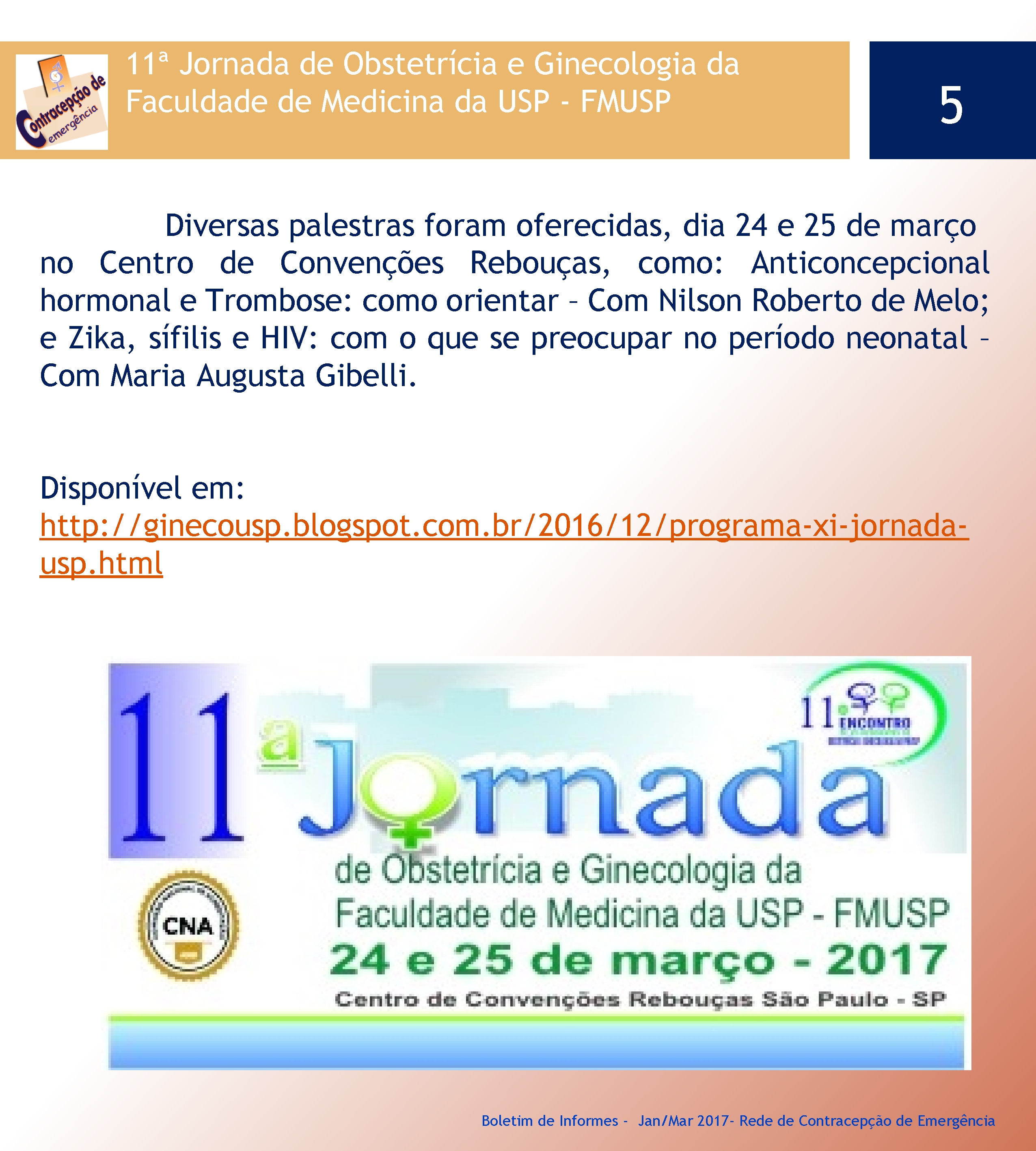 11ª Jornada de Obstetrícia e Ginecologia da Faculdade de Medicina da USP - FMUSP