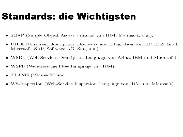 Standards: die Wichtigsten 