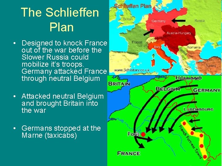 The Schlieffen Plan • Designed to knock France out of the war before the