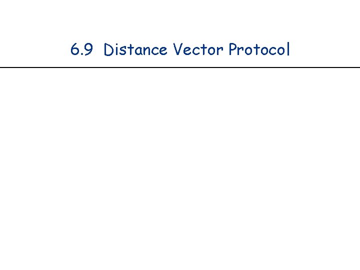 6. 9 Distance Vector Protocol 