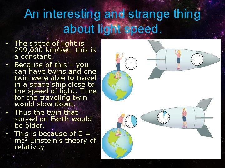 An interesting and strange thing about light speed. • The speed of light is