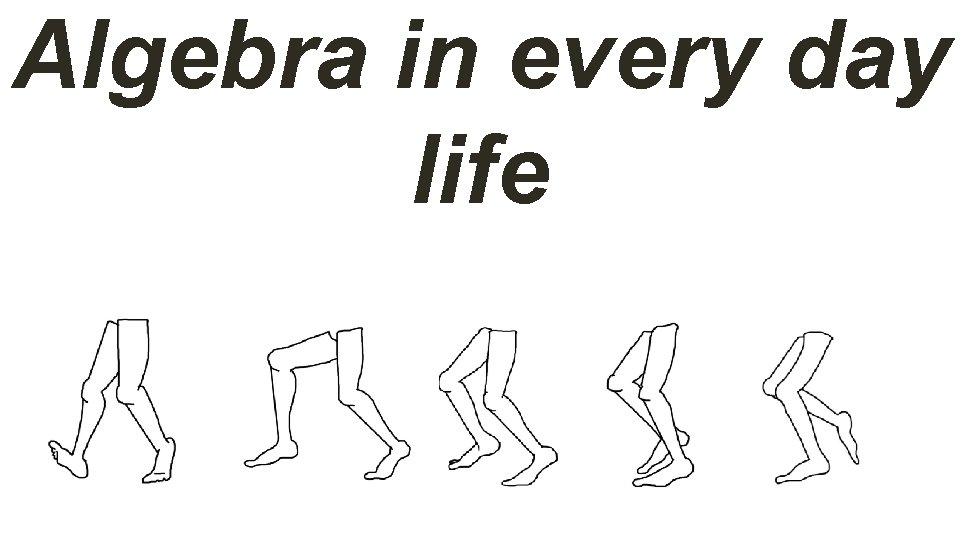 Algebra in every day life 