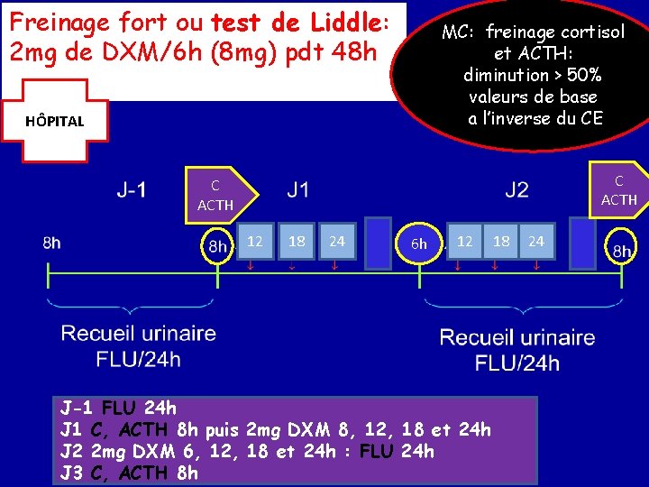 Freinage fort ou test de Liddle: 2 mg de DXM/6 h (8 mg) pdt