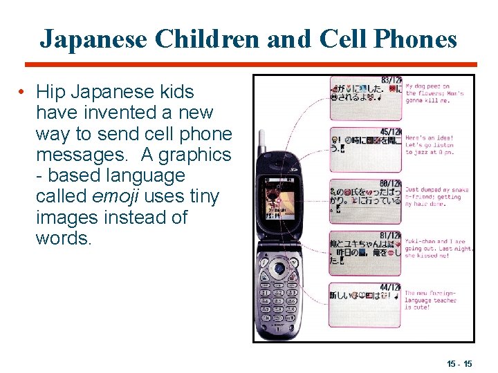 Japanese Children and Cell Phones • Hip Japanese kids have invented a new way