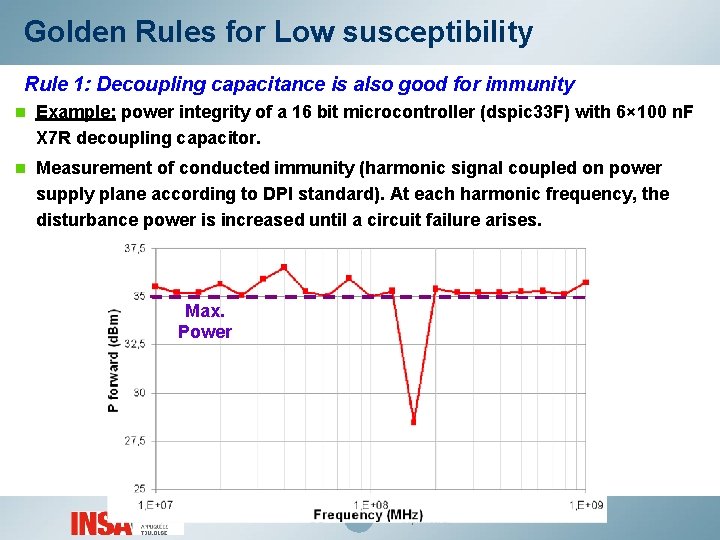 Golden Rules for Low susceptibility Rule 1: Decoupling capacitance is also good for immunity