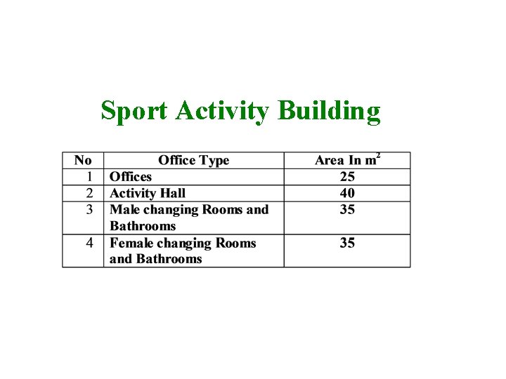 Sport Activity Building 