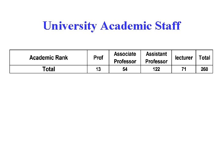 University Academic Staff 