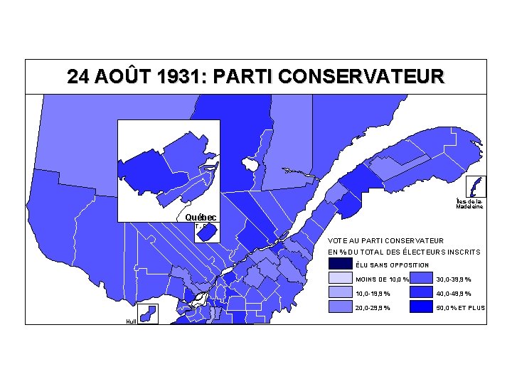 24 AOÛT 1931: PARTI CONSERVATEUR Îles-de-la. Madeleine Québec T. -R. VOTE AU PARTI CONSERVATEUR