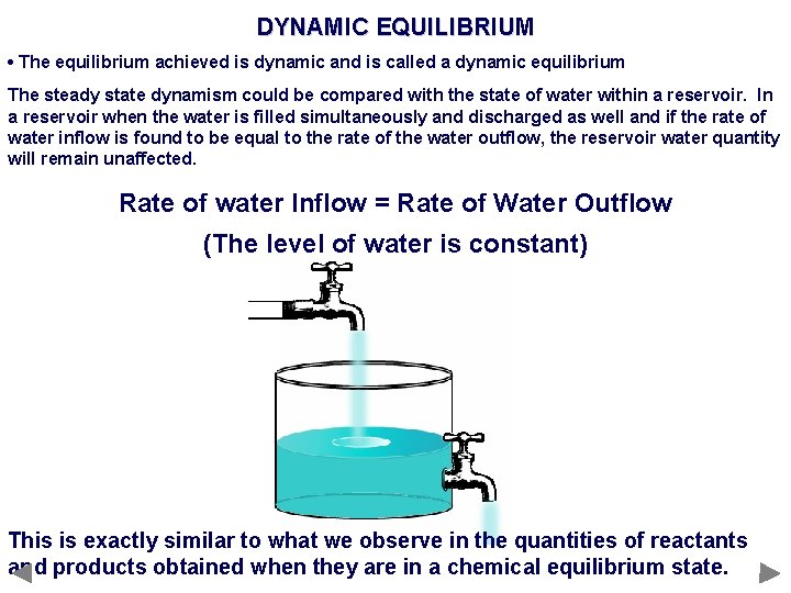 DYNAMIC EQUILIBRIUM • The equilibrium achieved is dynamic and is called a dynamic equilibrium