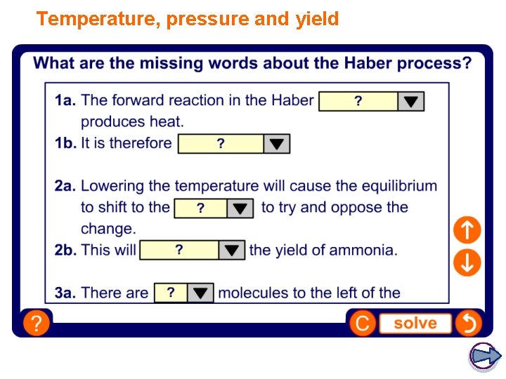 Temperature, pressure and yield 